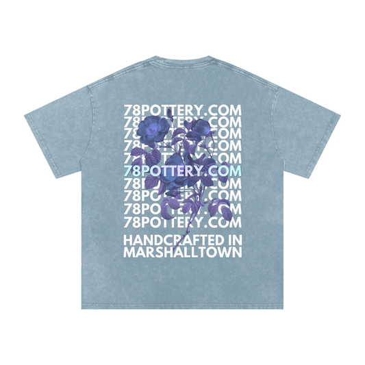 Blue Flora Washed T-Shirt