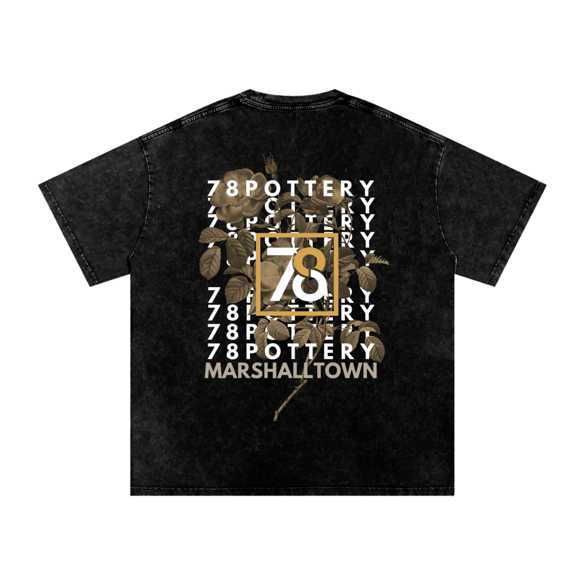 Charcoal Flora Grunge Washed T-Shirt