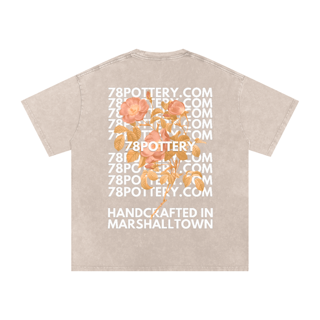 Peach and Petals Washed T-Shirt