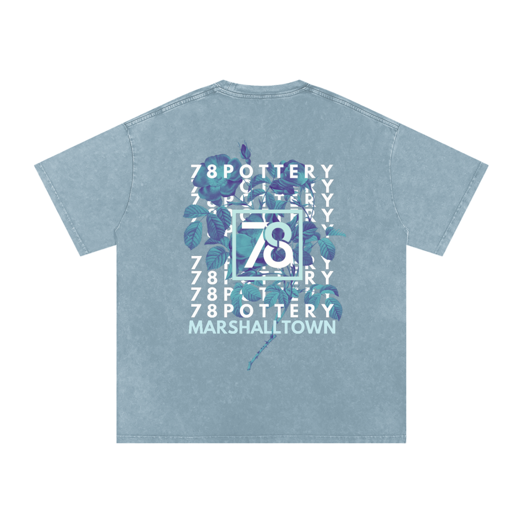 Blue Flora Washed T-Shirt