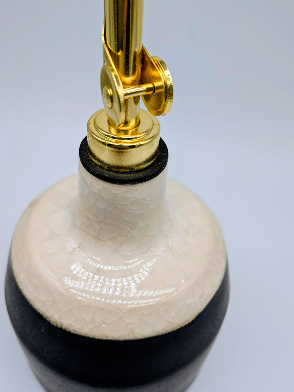 Crackle White and Black Oil or Liquor Pour Bottle