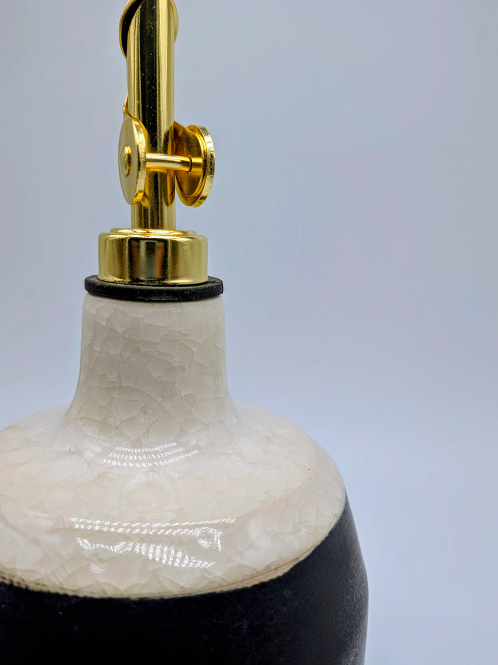 Crackle White and Black Oil or Liquor Pour Bottle