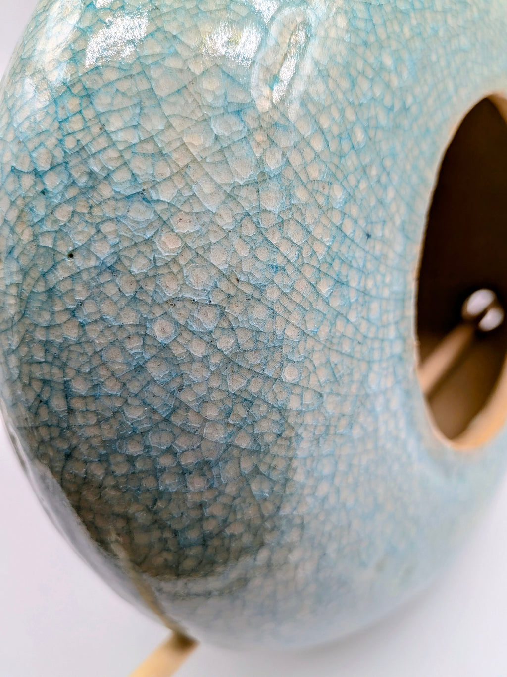 Modern Green Crackle Birdhouse
