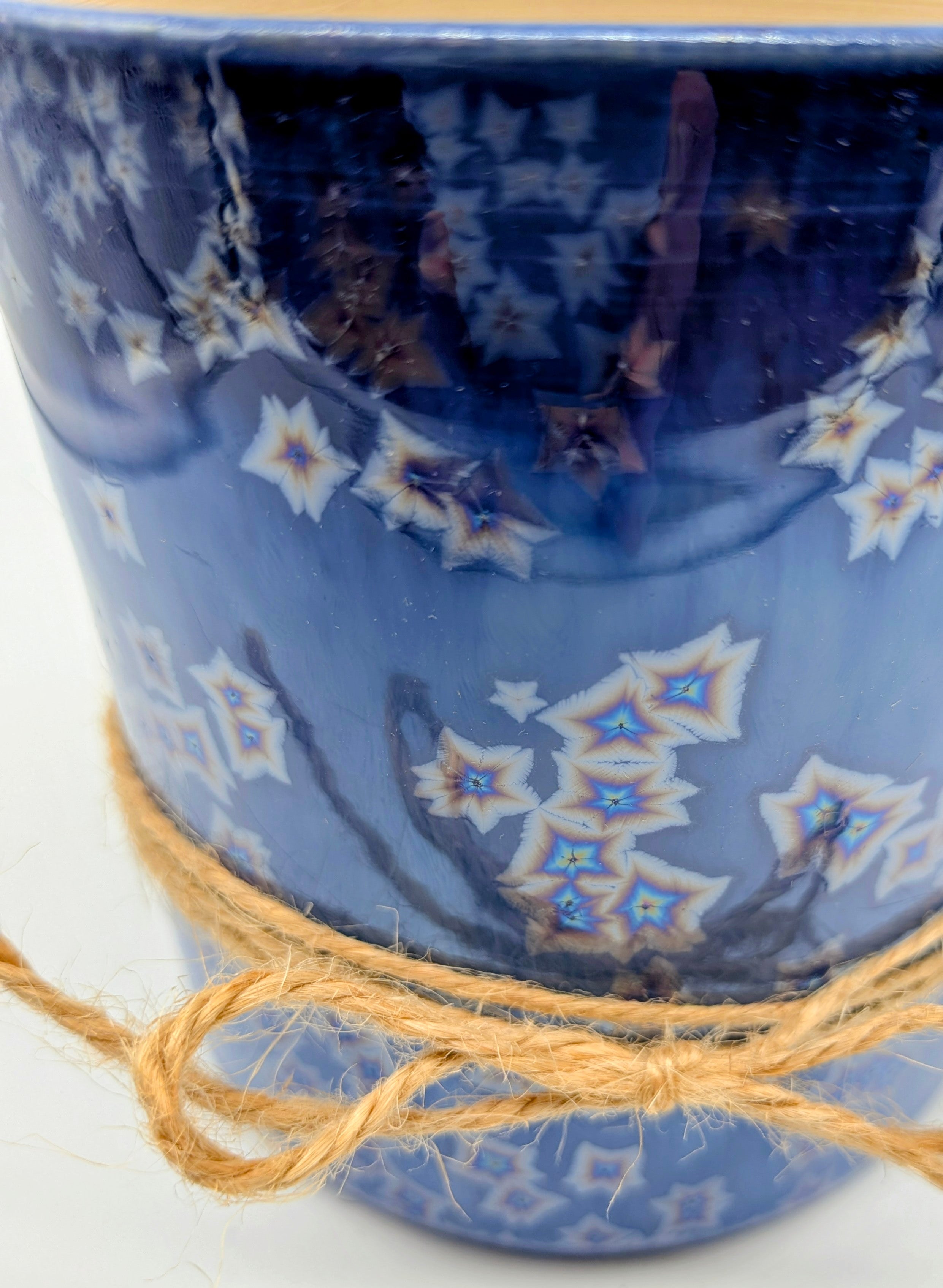 Small Blue Iridescent Crystal Plant Pot