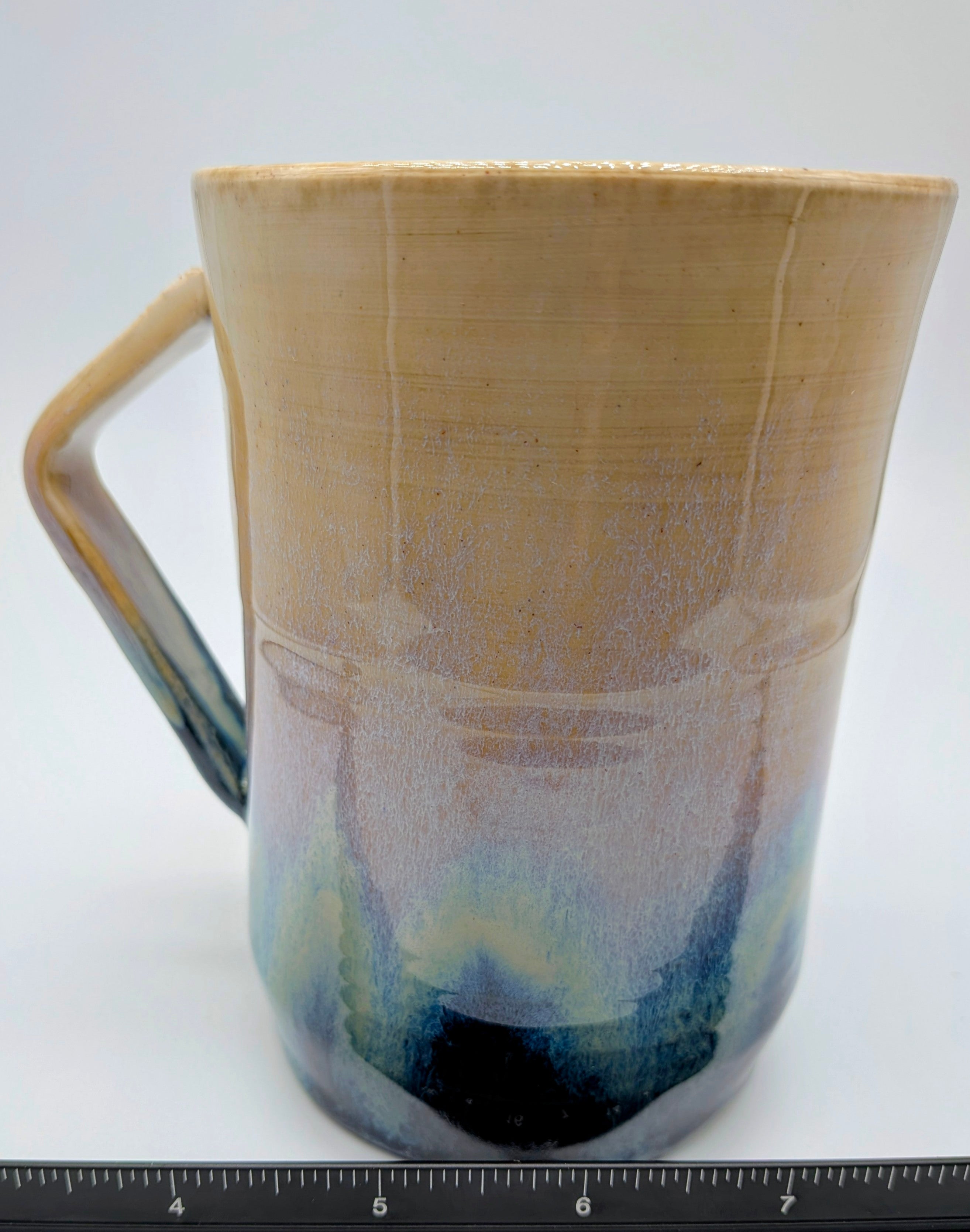 Chattered Porcelain Wheel Thrown Coffee Tea Mug 10 Fl OZ