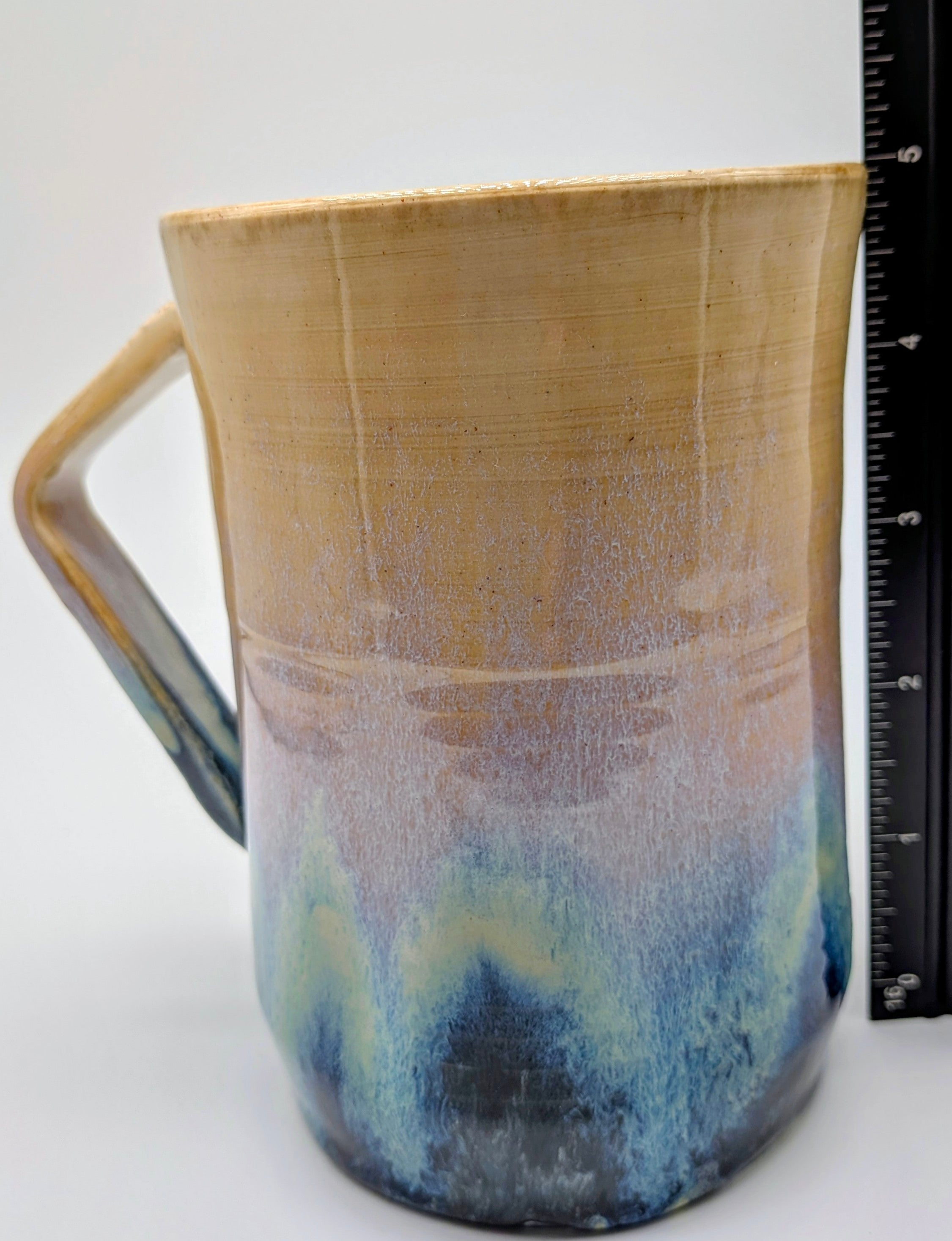 Chattered Porcelain Wheel Thrown Coffee Tea Mug 10 Fl OZ