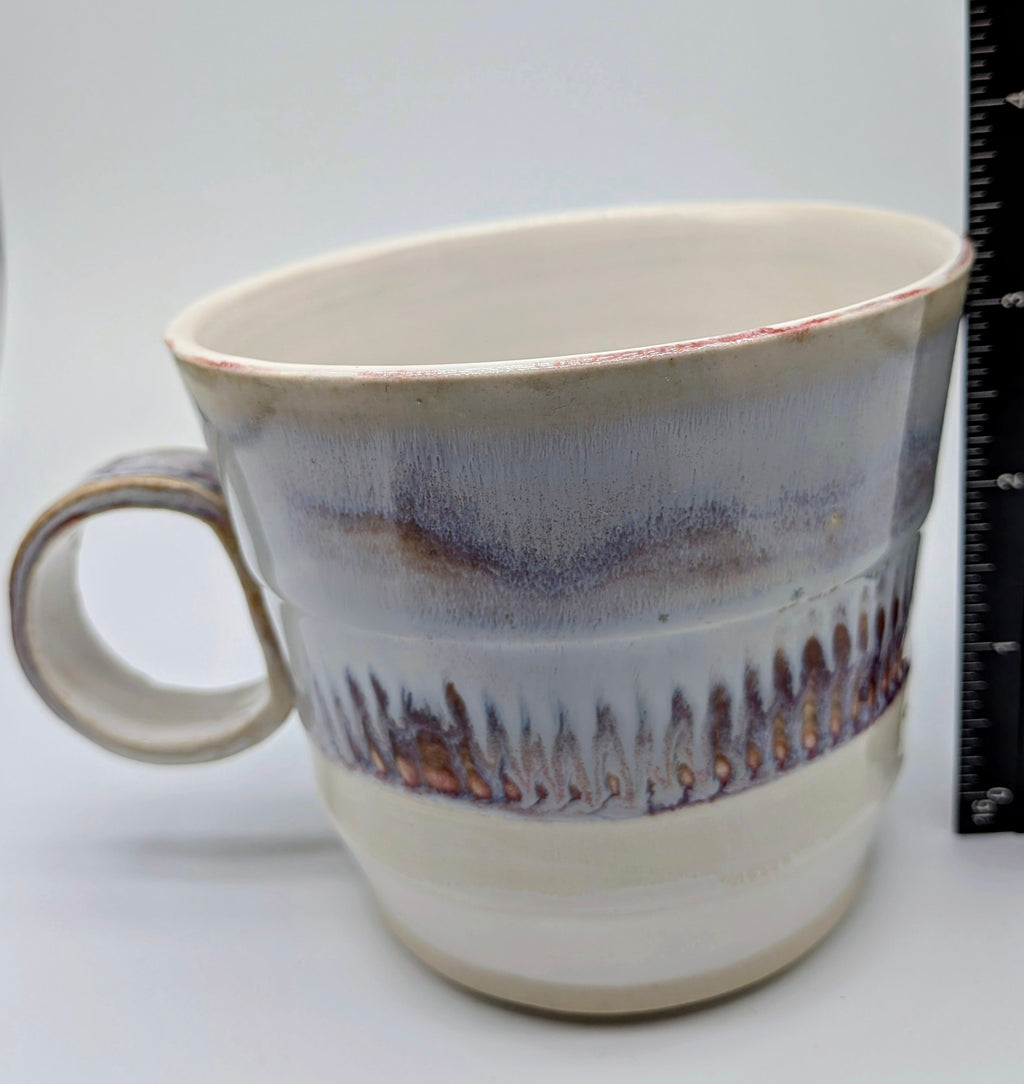 Chattered Porcelain Wheel Thrown Coffee Tea Mug 9 Fl OZ