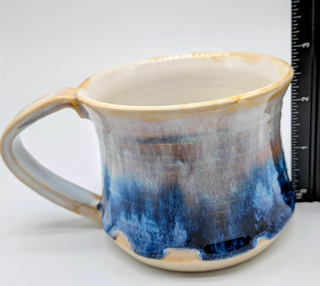 Coastal Porcelain Wheel Thrown Coffee Tea Mug 8 Fl OZ