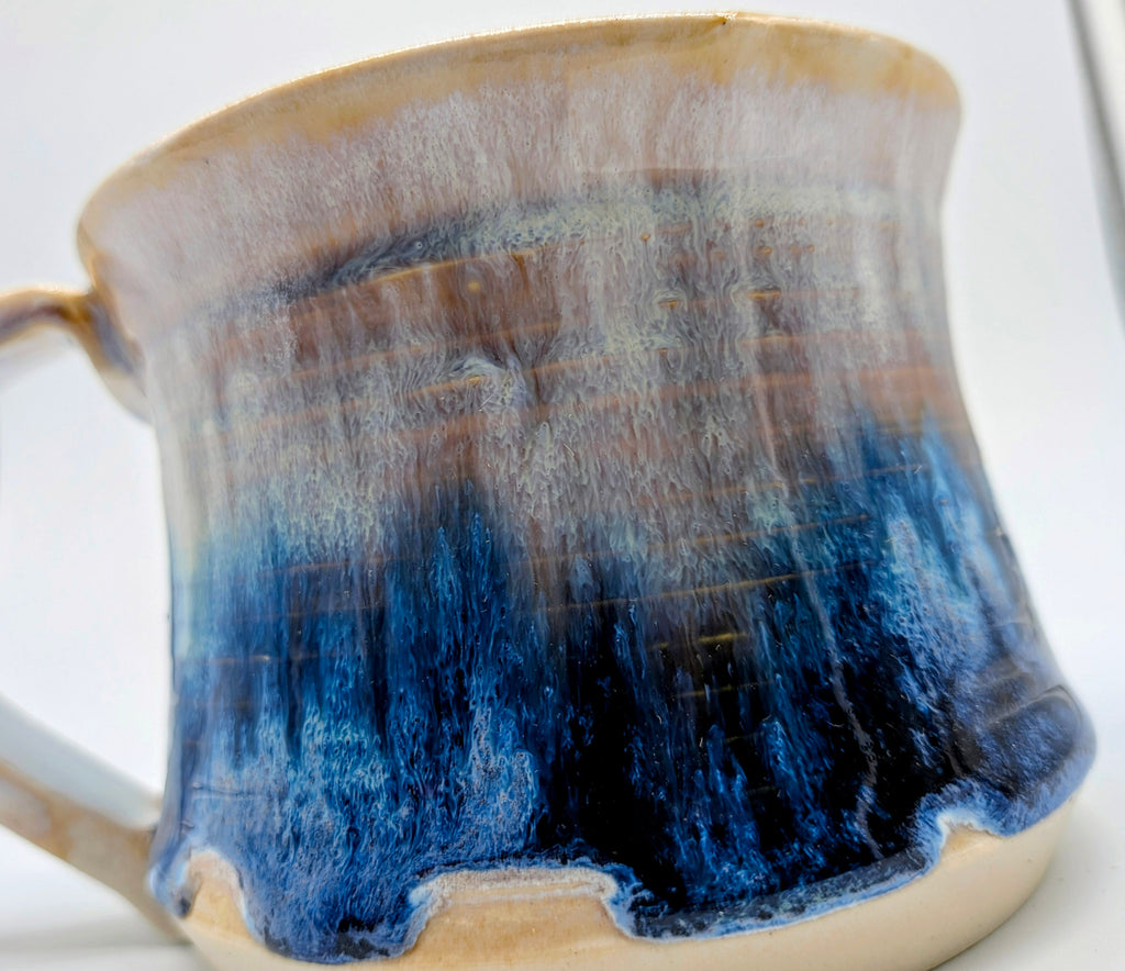 Coastal Porcelain Wheel Thrown Coffee Tea Mug 8 Fl OZ
