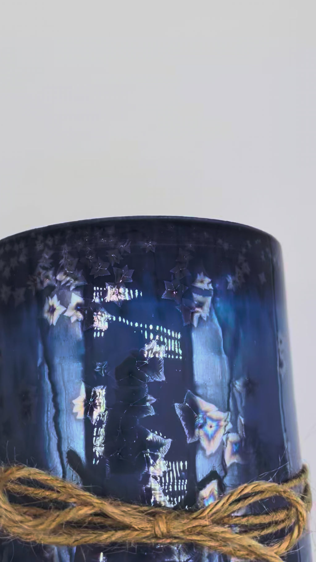 Small Blue Iridescent Crystal Plant Pot