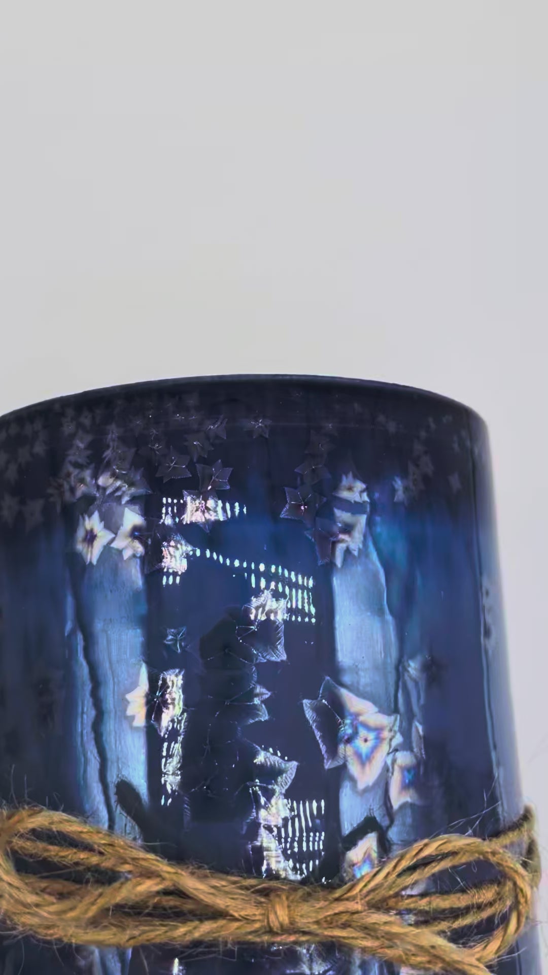 Small Blue Iridescent Crystal Plant Pot